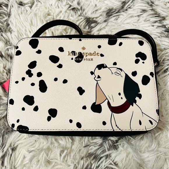 NEW Kate Spade X Disney 101 Dalmatians Camera Crossbody Bag Saffiano PVC Mini - Picture 2 of 3
